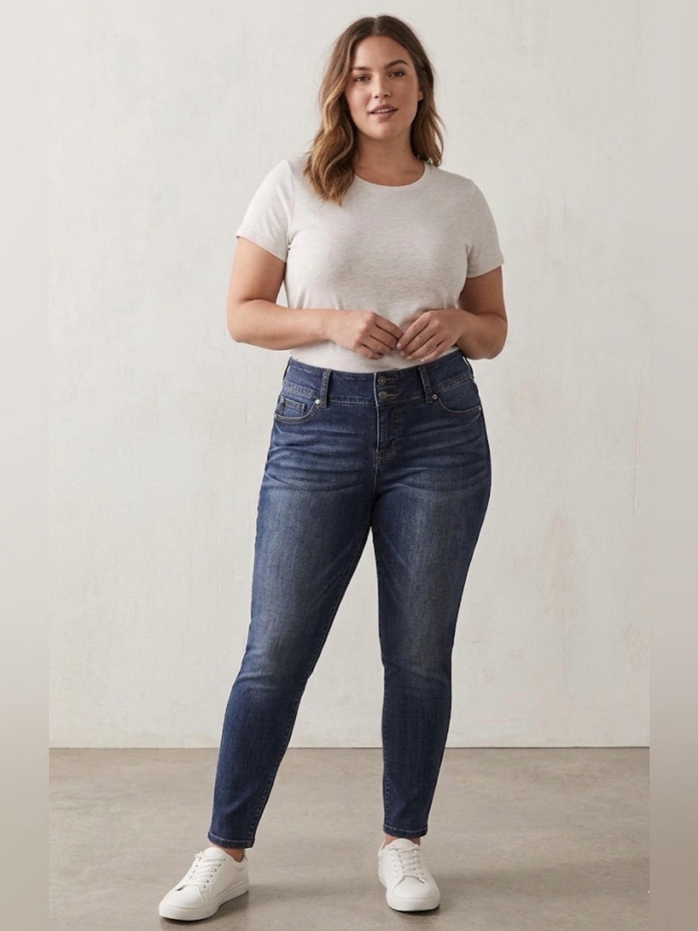 torrid Dark Indigo High-Rise 3 Button Skinny Jeans 14S